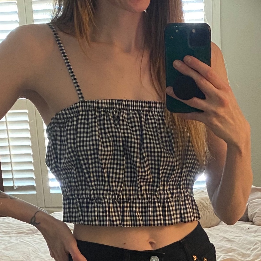LA Hearts Black and White Crop Top